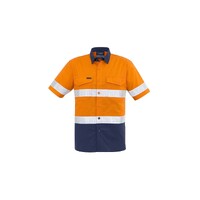 Syzmik Mens Rugged Cooling Taped Hi Vis Spliced S/S Shirt